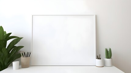 blank computer screen in modern minimalistic style office UHD Wallpaper