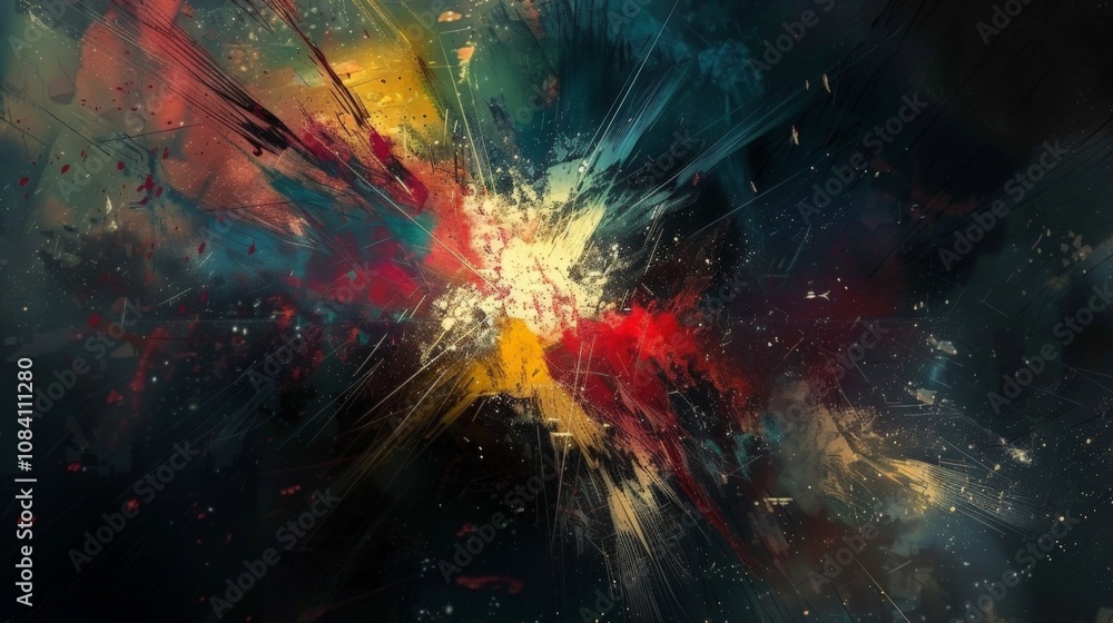 Poster wallpaper an abstract background exploding with vibrant colors and textures, creating a dynamic and 