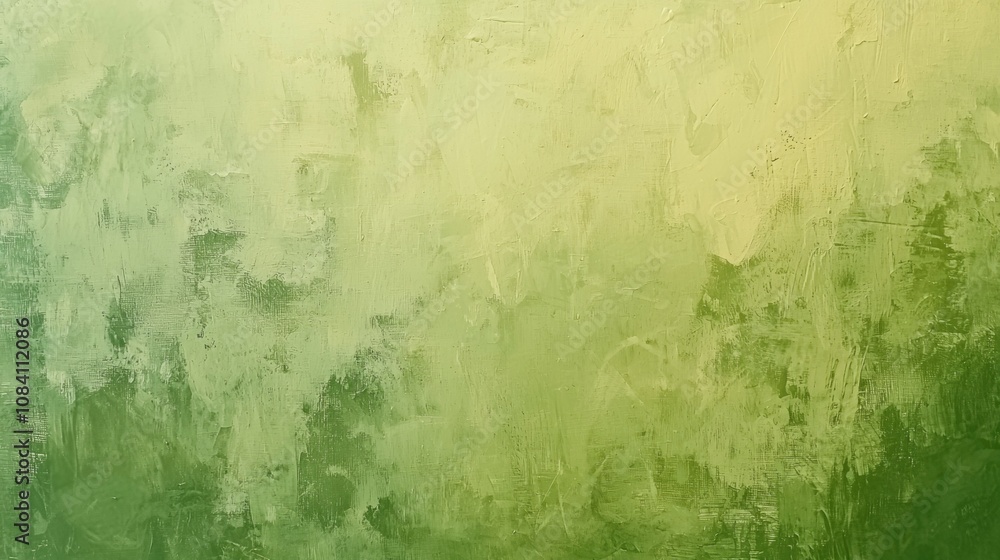 Poster green and yellow hues blend seamlessly in a textured background, evoking a sense of tranquility and 