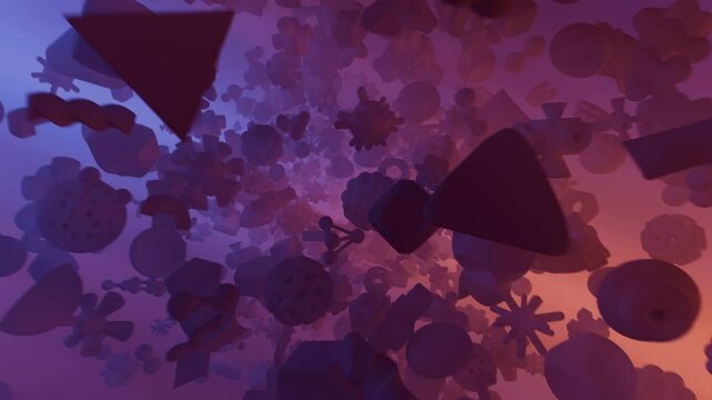 Endless loop with primitives in 4K. symmetrical colorful vortex.