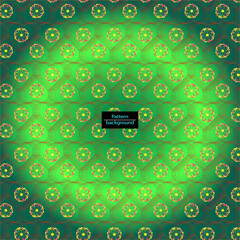 Elegant seamless background pattern with hearts and flowers in orange and green colors
