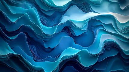 Obraz premium Abstract blue lines background with a wavy patter, Background line wave