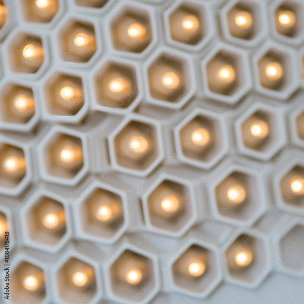 Aufkleber abstract pattern of hexagonal lights with soft focus.