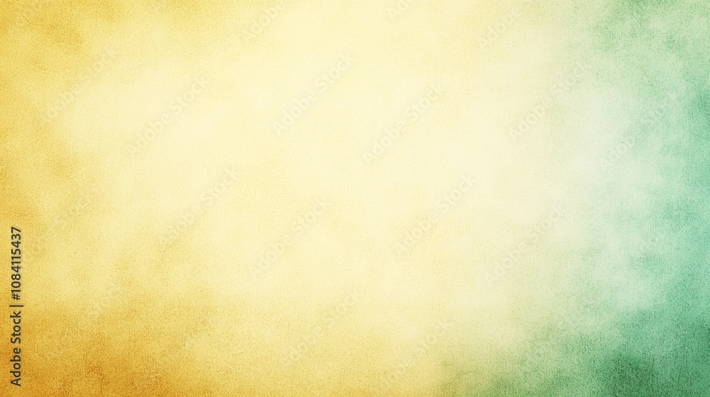 Poster Soft and textured abstract background featuring a subtle gradient transitioning from a warm, sunny yellow to a calming, earthy green, creating a harmonious blend of colors