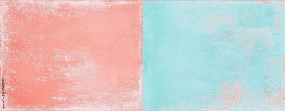 Poster peach and turquoise backgrounds are forming a split complementary color scheme, creating a harmoniou