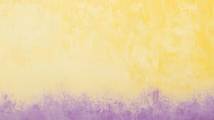 Fototapeta premium Yellow and purple painted wall background texture featuring visible brush strokes and a gradient effect, creating a unique and artistic backdrop
