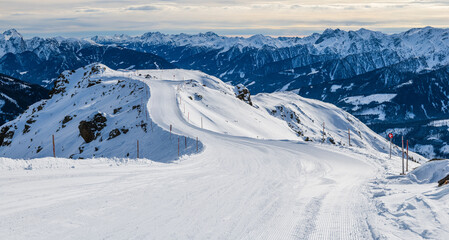 The ski resort Hochpustertal in Sillian at the austrian-italian borders. 