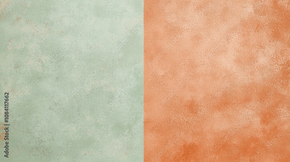 Poster green and orange textured backgrounds are combined to create a split screen effect, forming a visual