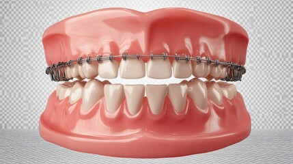 Obraz premium 3D Model of a Mouth with Braces
