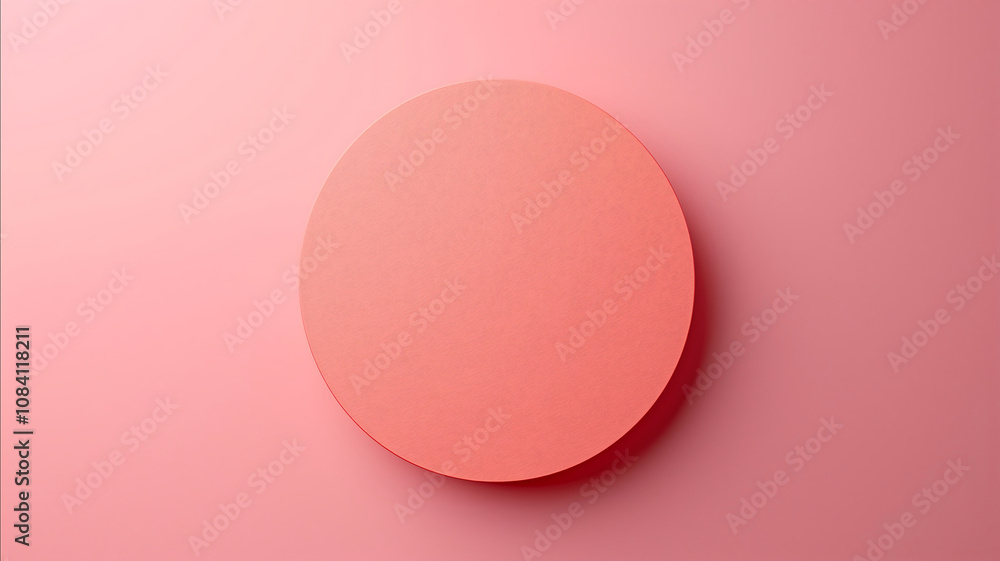 Poster a 3d emboss of a circle on a single color background centered