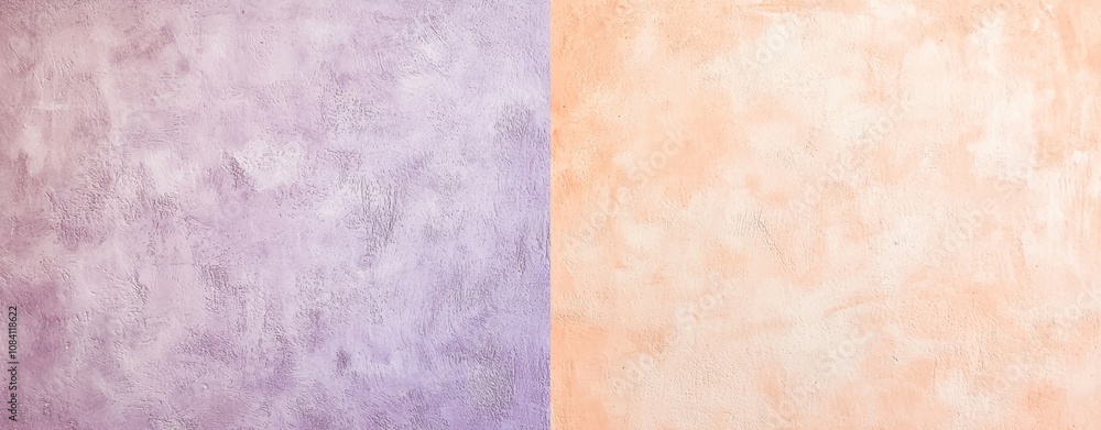 Poster light purple and peach halves of a textured wall create an interesting background for design project