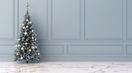 Elegant Christmas tree in a modern room.
