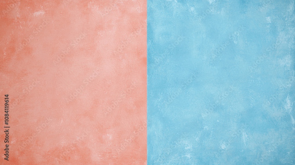Aufkleber soft pink and calming blue pastel hues divide the frame, creating a visually appealing split screen 