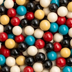 Close-up of colorful candy balls.