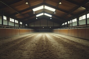 Equestrian arena and spectator stands".