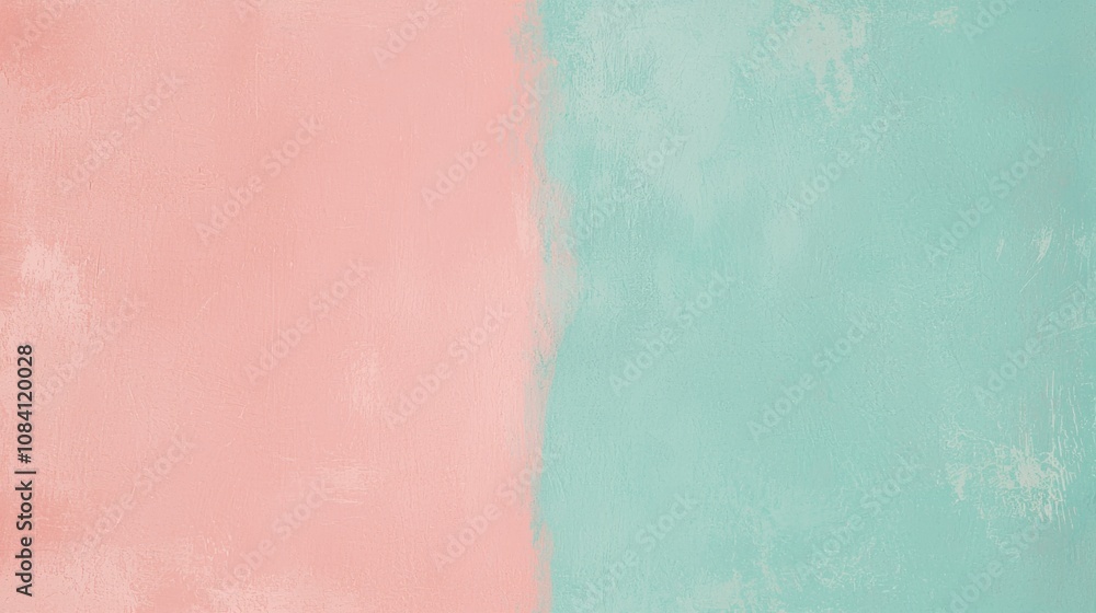 Poster pink and turquoise background creating a visually appealing two-tone textured effect, perfect for va