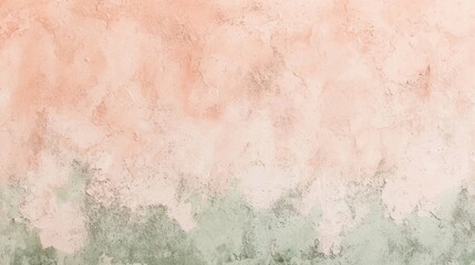 Fototapeta premium Peach and green textured wall background showing weathering, cracks, and decay, creating a vintage or distressed aesthetic perfect for backgrounds