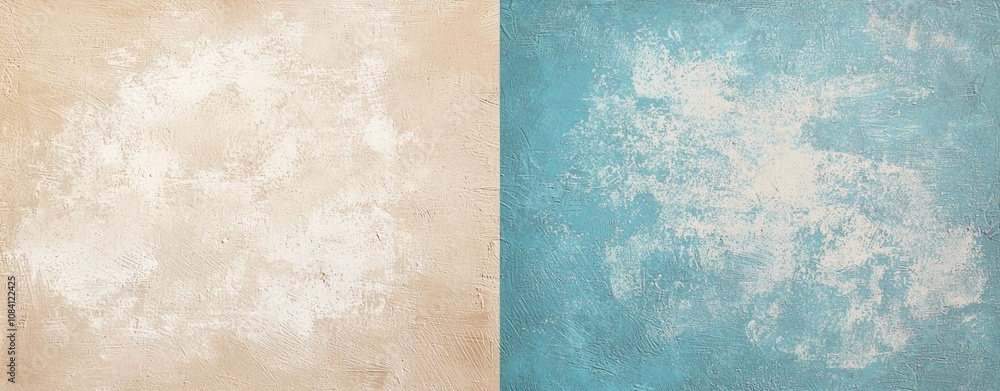 Poster two-tone textured backdrop featuring beige and light blue sections, providing a visually appealing s