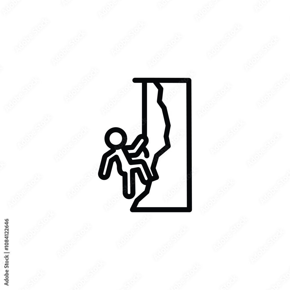 Poster climbing icon or logo design isolated sign symbol vector illustration - high quality line style vect