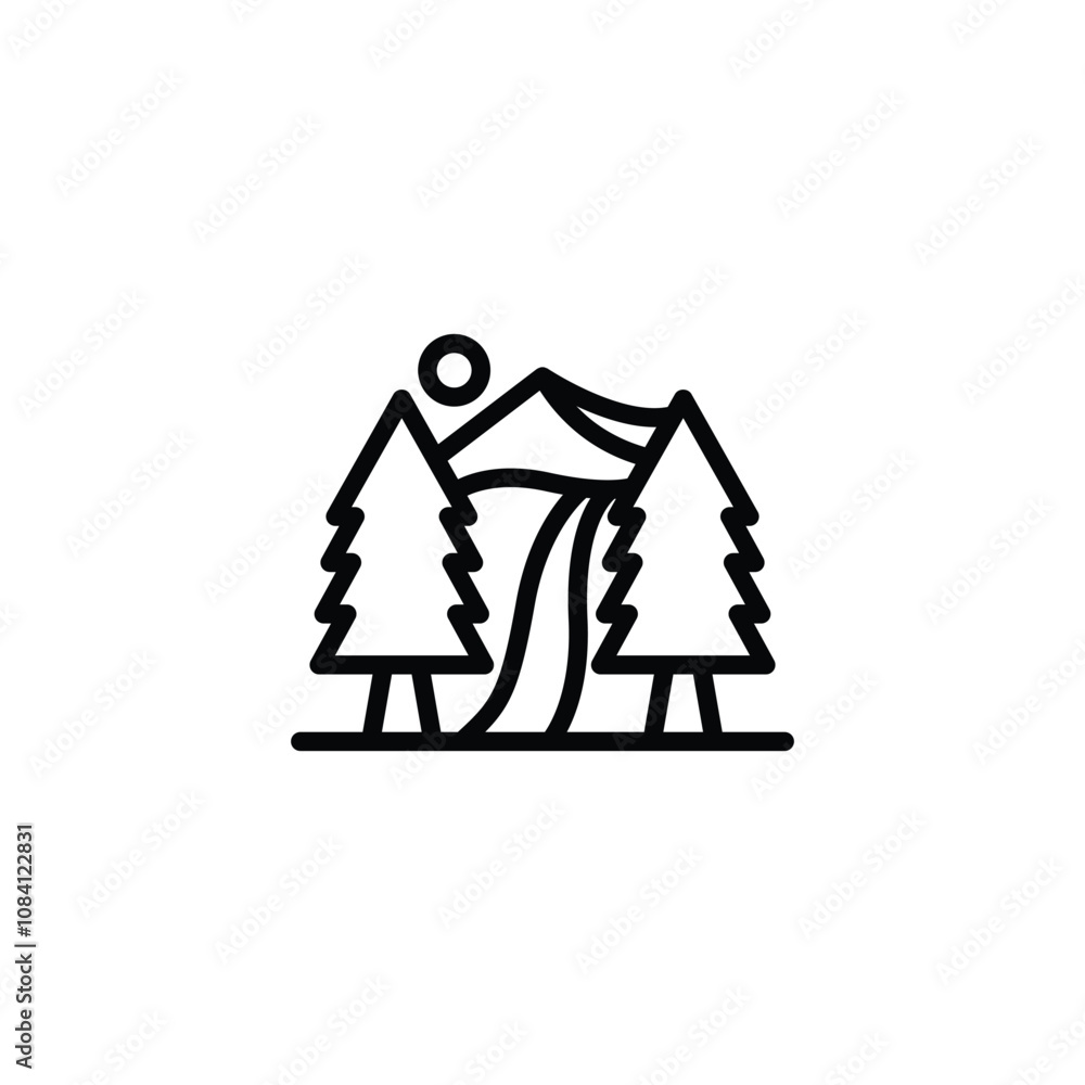 Poster nature icon or logo design isolated sign symbol vector illustration - high quality line style vector