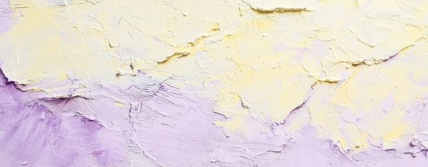Obraz premium Yellow and purple brushstrokes creating a textured, abstract painting background, perfect for artistic and decorative projects
