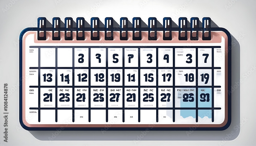 Poster  Minimalist calendar design features simple vector icons with dates for each month in a smal_1(583)