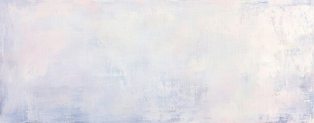 Fototapeta premium Wide panoramic banner featuring soft pastel purple and pink paint strokes creating a textured background with copy space