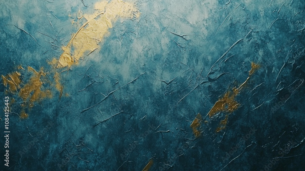 Poster teal and gold textured background provides a luxurious and elegant backdrop, perfect for adding dept