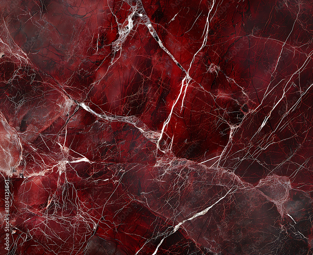 Poster marble tiles with deep red color in the style of chiaroscuro mastery limited color range textured la