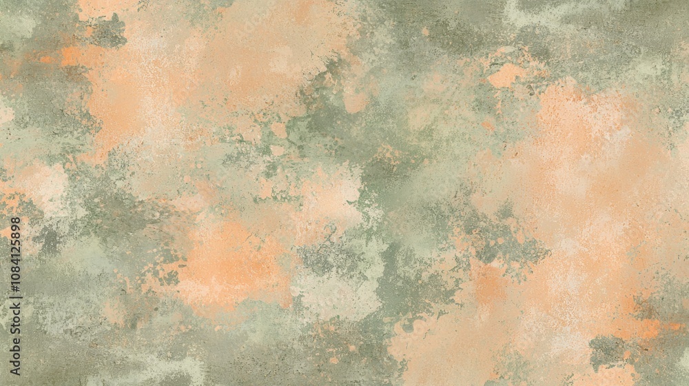 Poster orange and green hues blend seamlessly in an abstract textured background, forming a visually captiv