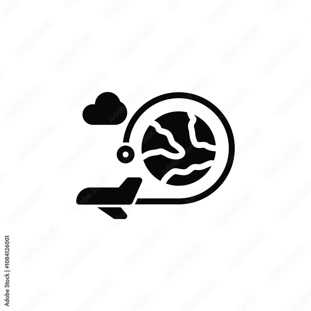Poster voyage icon or logo design isolated sign symbol vector illustration - high quality line style vector