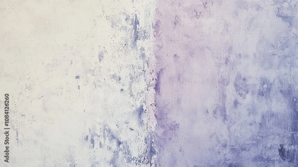 Poster purple and beige concrete wall background texture showing two-tone painting technique, creating a mo