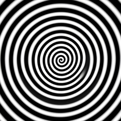 Naklejka premium A black and white spiral pattern, creating a hypnotic effect.