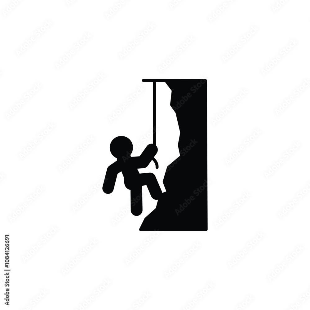 Poster climbing icon or logo design isolated sign symbol vector illustration - high quality line style vect