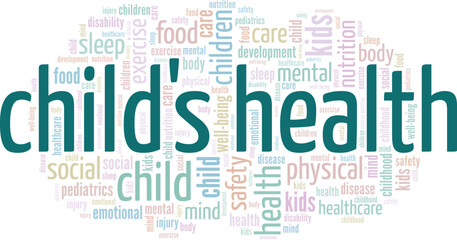 Fototapeta premium Child's Health word cloud conceptual design isolated on white background.