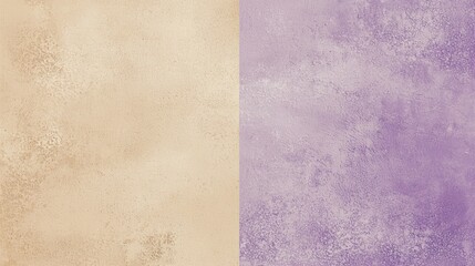 Naklejka premium Beige and purple textured background creating a split screen effect, perfect for websites, social media, and other design projects