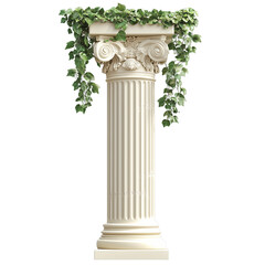Obraz premium Greek-Style Corinthian Column with Ivy - Classical Home Décor