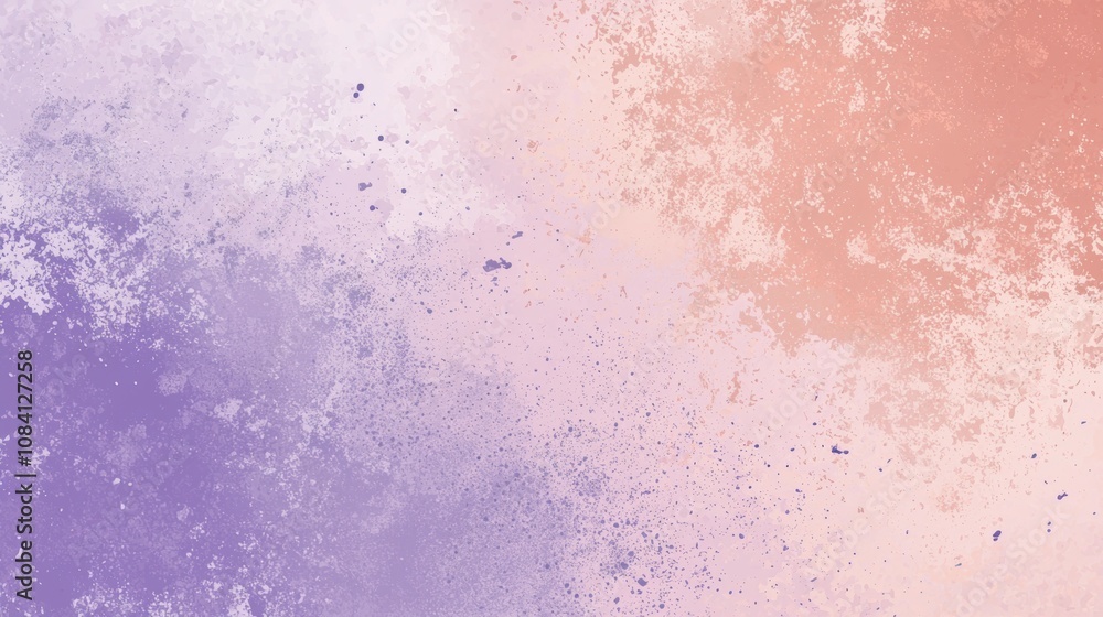 Poster purple and orange gradient background featuring a paint splatter effect, creating a vibrant and text