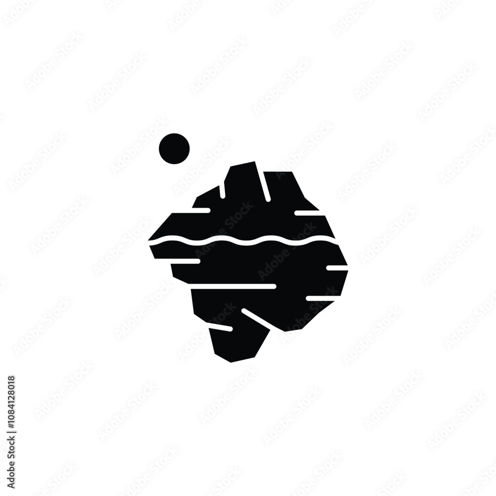 Poster glacier icon or logo design isolated sign symbol vector illustration - high quality line style vecto