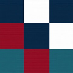 Obraz premium Abstract geometric pattern with blue, white, and red squares.