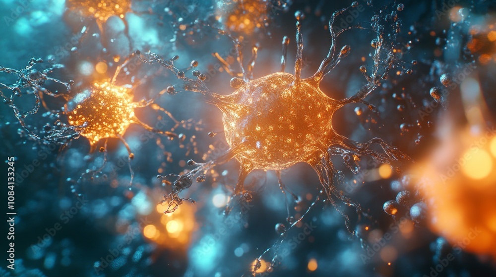 Poster a close up of a brain with many neurons