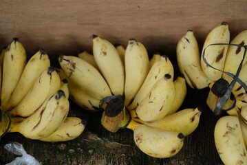 Banana - Ripe bananas against a white background, Ripe yellow bananas