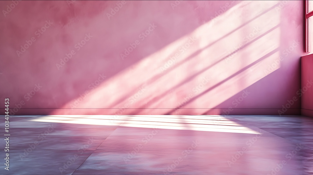 Poster beautiful original background image of an empty space in pink tones with a play of light and shadow 