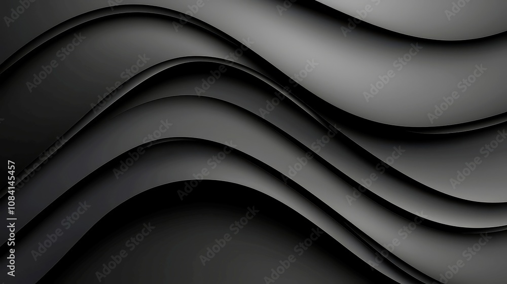 Poster sleek black gradient canvas, a smooth transition of deep black hues, providing an elegant backdrop w