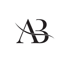 Alphabet letter icon logo AB