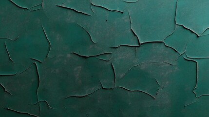 Obraz premium Close-up of cracked and peeling green painted surface with textures creating abstract patterns and shapes.