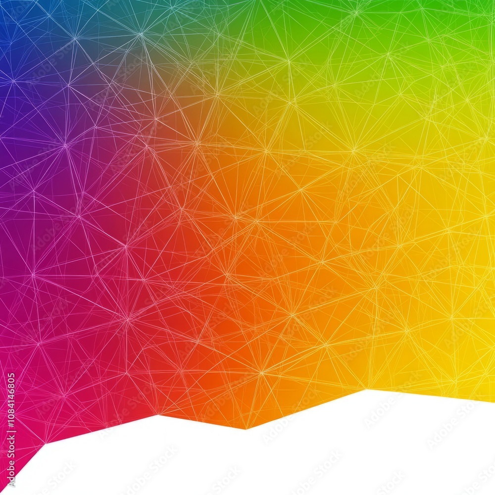 Aufkleber abstract geometric background with colorful gradient and white space.