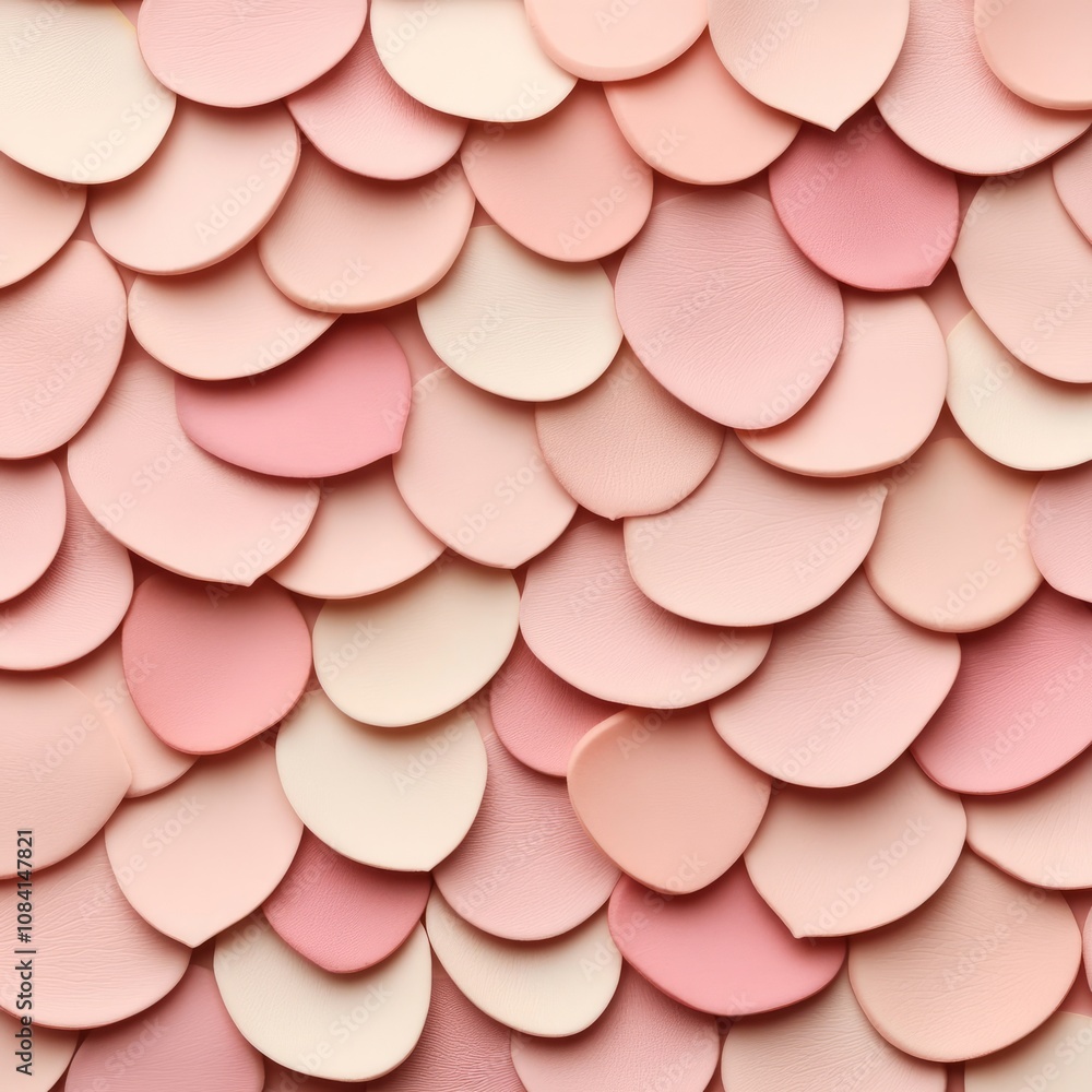 Poster abstract pattern of overlapping pastel pink and peach circles.