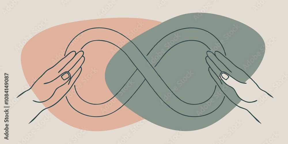 Leinwandbilder the eternal loop a large graceful illustration of a looped symbol representing lifes continuity glow