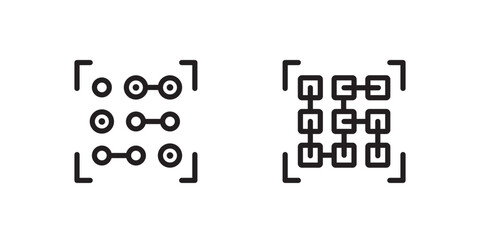 pattern recognition icons in line style, vector